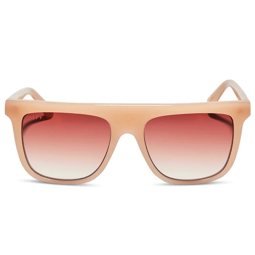 DIFF Stevie Sunglasses Faded Citrus Frame Dusk Gradient Lens NWT